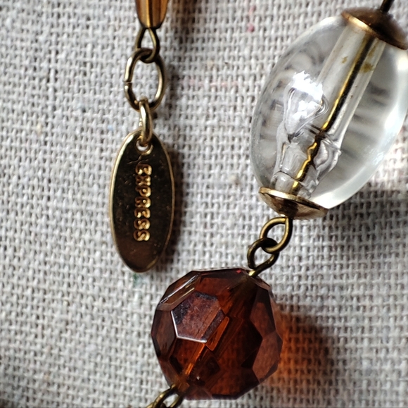 Express Brand Opera Length Necklace Made in Italy Clear Bubble Lucite Wire Cage - Picture 12 of 16